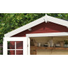 Abri de jardin en bois LASITA NORAH 380 - 10,09m² (28mm)  ROUGE SUEDOIS