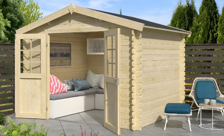 Abri de jardin en bois LASITA NORAH 230 - 6,05m² (28mm)  finition NATURELLE