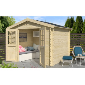 Abri de jardin en bois LASITA NORAH 230 - 6,05m² (28mm)  finition NATURELLE