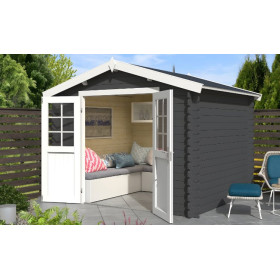 Abri de jardin en bois LASITA NORAH 230 - 6,05m² (28mm)  GRIS ANTHRACITE