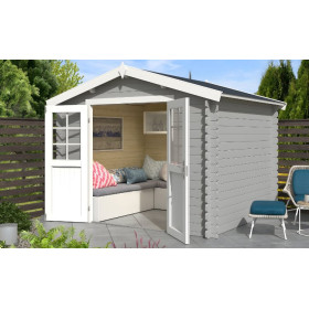 Abri de jardin en bois LASITA NORAH 230 - 6,05m² (28mm)  GRIS CLAIR
