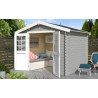 Abri de jardin en bois LASITA NORAH 230 - 6,05m² (28mm)  GRIS CLAIR