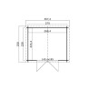 Abri de jardin en bois LASITA NORAH 230 - 6,05m² (28mm)  GRIS CLAIR