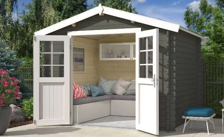 Abri de jardin en bois LASITA NORAH 230 - 6,05m² (28mm)  GRIS VERT