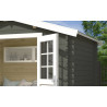 Abri de jardin en bois LASITA NORAH 230 - 6,05m² (28mm)  GRIS VERT