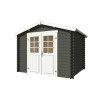 Abri de jardin en bois LASITA NORAH 230 - 6,05m² (28mm)  GRIS VERT