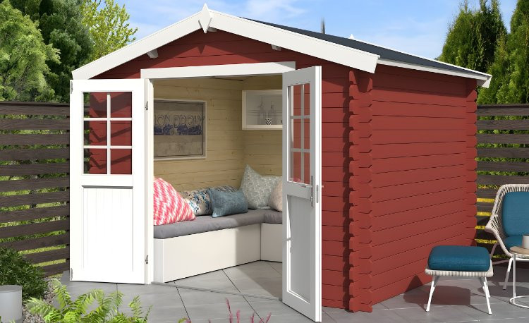 Abri de jardin en bois LASITA NORAH 230 - 6,05m² (28mm)  ROUGE SUEDOIS