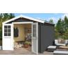 Abri de jardin en bois LASITA NORAH 275 - 7,26m² (28mm) GRIS ANTHRACITE