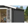 Abri de jardin en bois LASITA NORAH 275 - 7,26m² (28mm) GRIS ANTHRACITE
