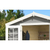 Abri de jardin en bois LASITA NORAH 275 - 7,26m² (28mm) GRIS CLAIR