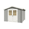 Abri de jardin en bois LASITA NORAH 275 - 7,26m² (28mm) GRIS CLAIR