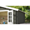 Abri de jardin en bois LASITA NORAH 275 - 7,26m² (28mm) GRIS VERT
