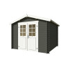 Abri de jardin en bois LASITA NORAH 275 - 7,26m² (28mm) GRIS VERT