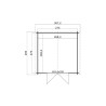Abri de jardin en bois LASITA NORAH 275 - 7,26m² (28mm) GRIS VERT