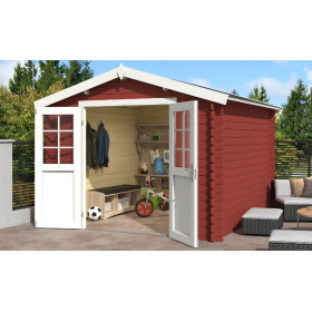 Abri de jardin en bois LASITA NORAH 275 - 7,26m² (28mm) ROUGE SUEDOIS
