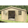 Abri de jardin en bois LASITA UDO 300 - 13.97m² (28mm)  Finition NATURELLE