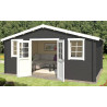 Abri de jardin en bois LASITA UDO 300 - 13.97m² (28mm)  GRIS ANTHRACITE