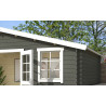 Abri de jardin en bois LASITA UDO 300 - 13.97m² (28mm)  GRIS VERT