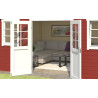 Abri de jardin en bois LASITA UDO 300 - 13.97m² (28mm)  ROUGE SUEDOIS