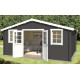 Abri de jardin en bois LASITA UDO 380 - 17,76m² (28mm)  GRIS ANTHRACITE