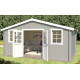 Abri de jardin en bois LASITA UDO 380 - 17,76m² (28mm)  GRIS CLAIR
