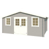 Abri de jardin en bois LASITA UDO 380 - 17,76m² (28mm)  GRIS CLAIR