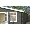 Abri de jardin en bois LASITA UDO 380 - 17,76m² (28mm)  GRIS VERT