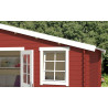 Abri de jardin en bois LASITA UDO 380 - 17,76m² (28mm)  ROUGE SUEDOIS