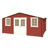 Abri de jardin en bois LASITA UDO 380 - 17,76m² (28mm)  ROUGE SUEDOIS