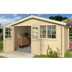 Abri de jardin en bois LASITA AXEL 230 - 8.40m² (28mm)  finition NATURELLE