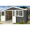 Abri de jardin en bois LASITA AXEL 230 - 8.40m² (28mm)  GRIS ANTHRACITE