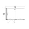 Abri de jardin en bois LASITA AXEL 230 - 8.40m² (28mm)  GRIS ANTHRACITE