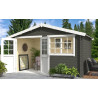 Abri de jardin en bois LASITA AXEL 230 - 8.40m² (28mm)  GRIS VERT