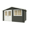 Abri de jardin en bois LASITA AXEL 230 - 8.40m² (28mm)  GRIS VERT