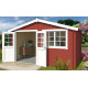 Abri de jardin en bois LASITA AXEL 230 - 8.40m² (28mm)  ROUGE SUEDOIS