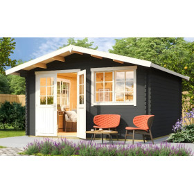 Abri de jardin en bois LASITA NORDERNEY 3 - 14.59 m² (40mm) GRIS ANTHRACITE