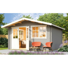 Abri de jardin en bois LASITA NORDERNEY 3 - 14.59 m² (40mm) GRIS CLAIR