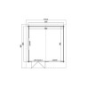 Abri de jardin en bois LASITA NORDERNEY 3 - 14.59 m² (40mm) GRIS CLAIR