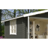 Abri de jardin en bois LASITA NORDERNEY 3 - 14.59 m² (40mm) GRIS VERT