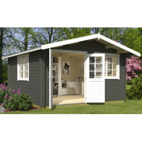 Abri de jardin en bois LASITA NORDERNEY 3 - 14.59 m² (40mm) GRIS VERT