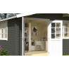 Abri de jardin en bois LASITA NORDERNEY 3 - 14.59 m² (40mm) GRIS VERT