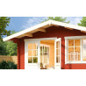 Abri de jardin en bois LASITA NORDERNEY 3 - 14.59 m² (40mm) ROUGE SUEDOIS