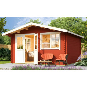 Abri de jardin en bois LASITA NORDERNEY 3 - 14.59 m² (40mm) ROUGE SUEDOIS
