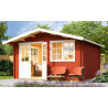 Abri de jardin en bois LASITA NORDERNEY 3 - 14.59 m² (40mm) ROUGE SUEDOIS
