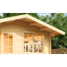 Abri de jardin en bois LASITA NORDERNEY 2 - 11.45 m² (40mm)  finition NATURELLE