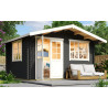 Abri de jardin en bois LASITA NORDERNEY 2 - 11.45 m² (40mm)  GRIS ANTHRACITE