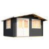 Abri de jardin en bois LASITA NORDERNEY 2 - 11.45 m² (40mm)  GRIS ANTHRACITE