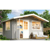 Abri de jardin en bois LASITA NORDERNEY 2 - 11.45 m² (40mm)  GRIS CLAIR