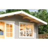 Abri de jardin en bois LASITA NORDERNEY 2 - 11.45 m² (40mm)  GRIS CLAIR