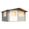 Abri de jardin en bois LASITA NORDERNEY 2 - 11.45 m² (40mm)  GRIS CLAIR